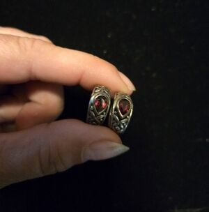 Elegant Silver and Garnet Earrings